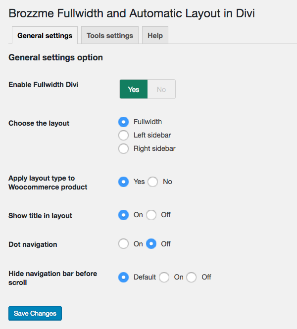 Broozme fullwidth Divi settings 1